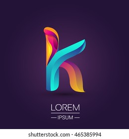 K letter colorful logo, Vector design template elements for your application or company identity.