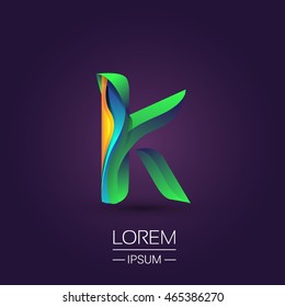 K letter colorful logo, Vector design template elements for your application or company identity.