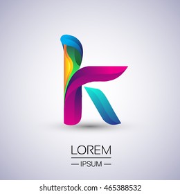 K letter colorful logo, Vector design template elements for your application or company identity.