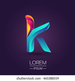 K Letter Colorful Logo Vector Design Stock Vector (Royalty Free) 465388559