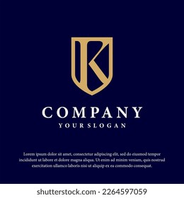 K letter company logo shield vector design