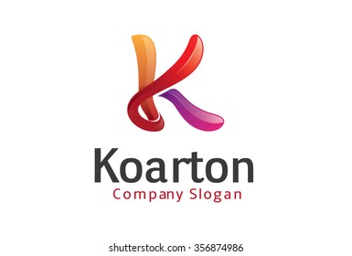 K Letter Creative And Colorful Alphabet Design Logo Vector Symbol Illustration