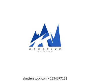 K Letter Creative Modern Mountain Logo Design