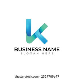 Letra K Plantillas de Vector creativas tipografía abstracta diseño de logotipo colorido