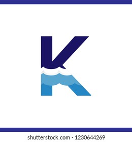 K Letter and creative wave logo vector template
