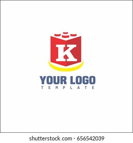 K letter cube typeface. Vector volume font. Education Brand Identity.