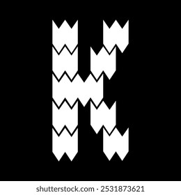 O design da letra K parece peludo e irregular. Adequado para amantes desportivos, gamers, ou desenhos de t-shirt, capuzes, canecas, chapéus, e assim por diante.