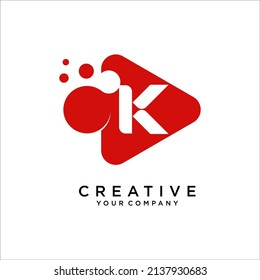 K Letter With Dots logo design vector template