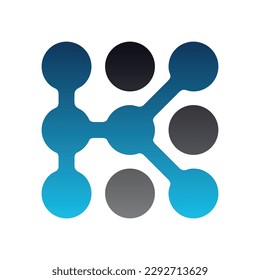 K letter dots technology logo