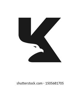 K Letter Eagle Logo Design Template Inspiration, Vector, Illustration.
