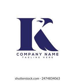 Imagen de Vector de diseño de logotipo K letter Eagle