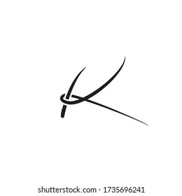 K letter elegant hand written design vector