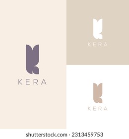 K letter elegant logo vector based on leaf and nature design