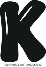K letter English alphabet black