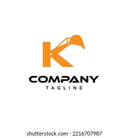 K Letter excavator Vector logo icon vector Template