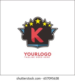 K Letter Fight boxing sport typography, t-shirt graphics, brand vector illustration.