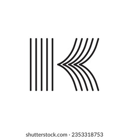 K letter or Five K letter logo design vector