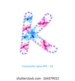 K letter flower for your design