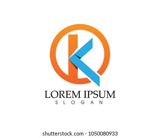 K Letter Folded Abstract Business Logo Symbol