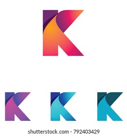 K Letter Folded Abstract Business Logo Stock Vector (royalty Free 