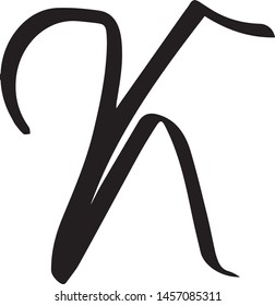  K letter font vector illustrated