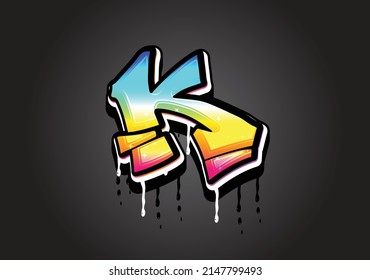 K Letter Graffiti Dripping alphabet font