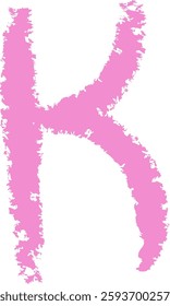 K Letter Hand Drawn Crayon Alphabet Vector Illustration