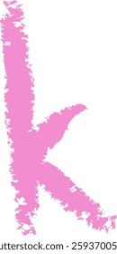 K Letter Hand Drawn Crayon Alphabet Vector Illustration