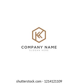 K letter and hexagon Logo Template Design Vector, Emblem, Design Concept, Creative Symbol, Icon