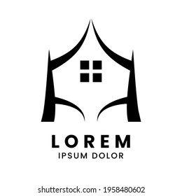K letra home concepto inicial de logotipo para cualquier propósito  