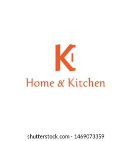 K letter and home logo design vector icon illustration inspiration