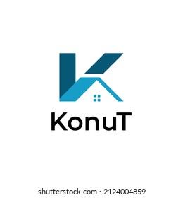 diseño vectorial de arte de casa de letras k