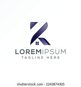 K letter house logo design ready to print