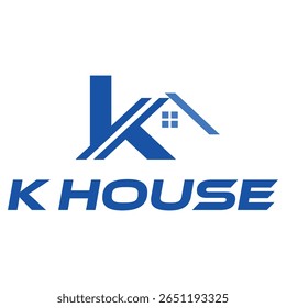 k letter house property flat minimalist logo design