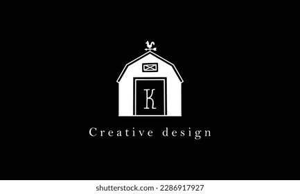 K letter house style creative logo design, Building icon vector set. apartment illustration sign collection. skyscraper symbol. architecture logo.