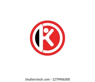 K letter human logo design concept