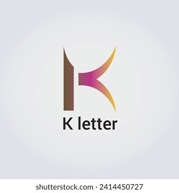 K Letter Icon Design Single Isolated Logo Design Brand Corporate Identity Various Colors Editable Template Vector Monogram Emblem Illustration Branding on Light Gradient Background