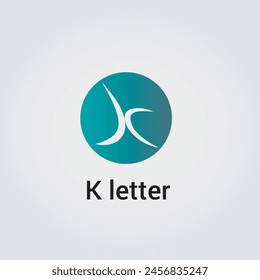 K Letter Icon Design Single Isolated Logo Design Brand Identidad Corporativa Varios Colores Editable Plantilla Vector Monograma Emblema Ilustración Branding sobre fondo de degradado claro