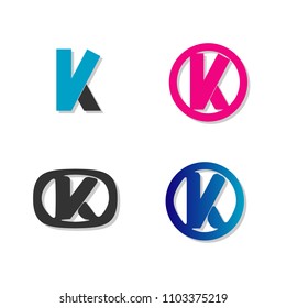 K letter icon logotype icon sign symbol illustration.creative flat modern retro design.isolated on white background.vector