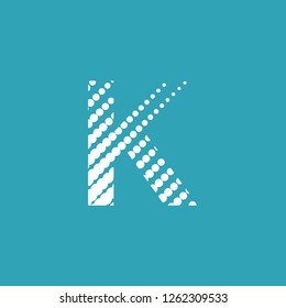 K letter icon with transformation effect on light blue background vector editable