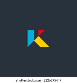 K letter initial logo with abstract colorful geometric style.