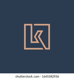 K letra logotipo inicial al estilo monolíneo.