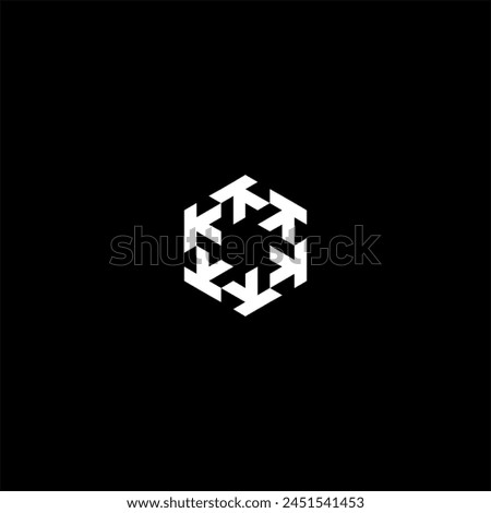 K letter initial logo in rotated hexagon shape