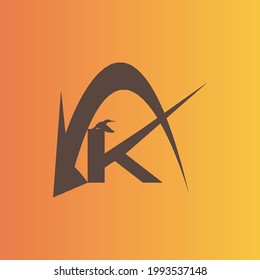 k letter kingfisher logo for your company