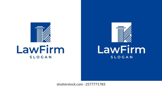 K letter law logo design vector