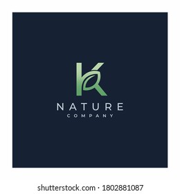 K Letter Leaf Logo Icon Design Vector