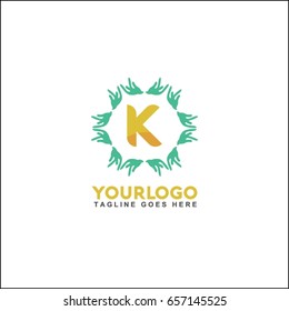 K letter line circle brand. Vector design template elements for your application or corporate identity. Hand vector illustration logo.