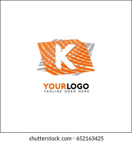 K Letter Line Logo Design. Graphical mono line feathers set. Vector elements or linear signs. 