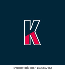K letter logo abstract design bold vector template
