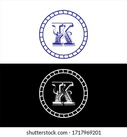 K letter logo abstract design with different colors